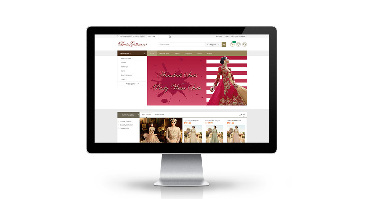 Brides Galleria Website Desktop