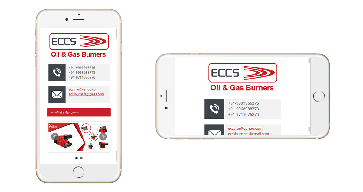 ECCS Burners Website Mobile