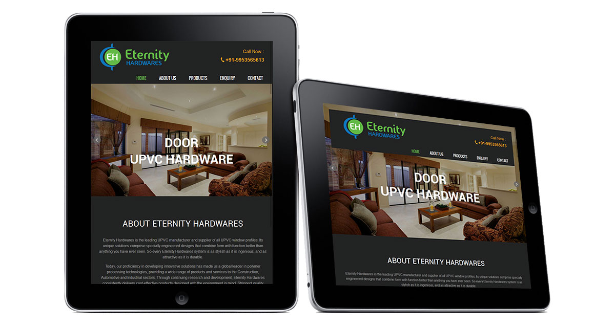 Eternity Hardwares Website iPad