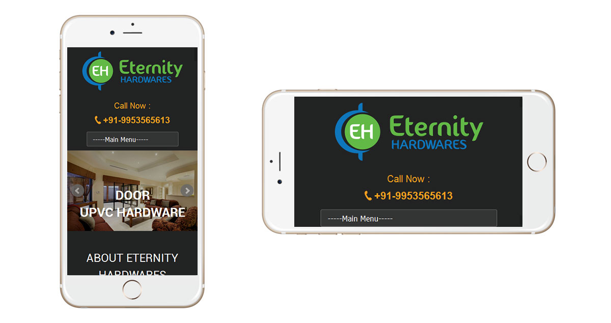 Eternity Hardwares Website Mobile