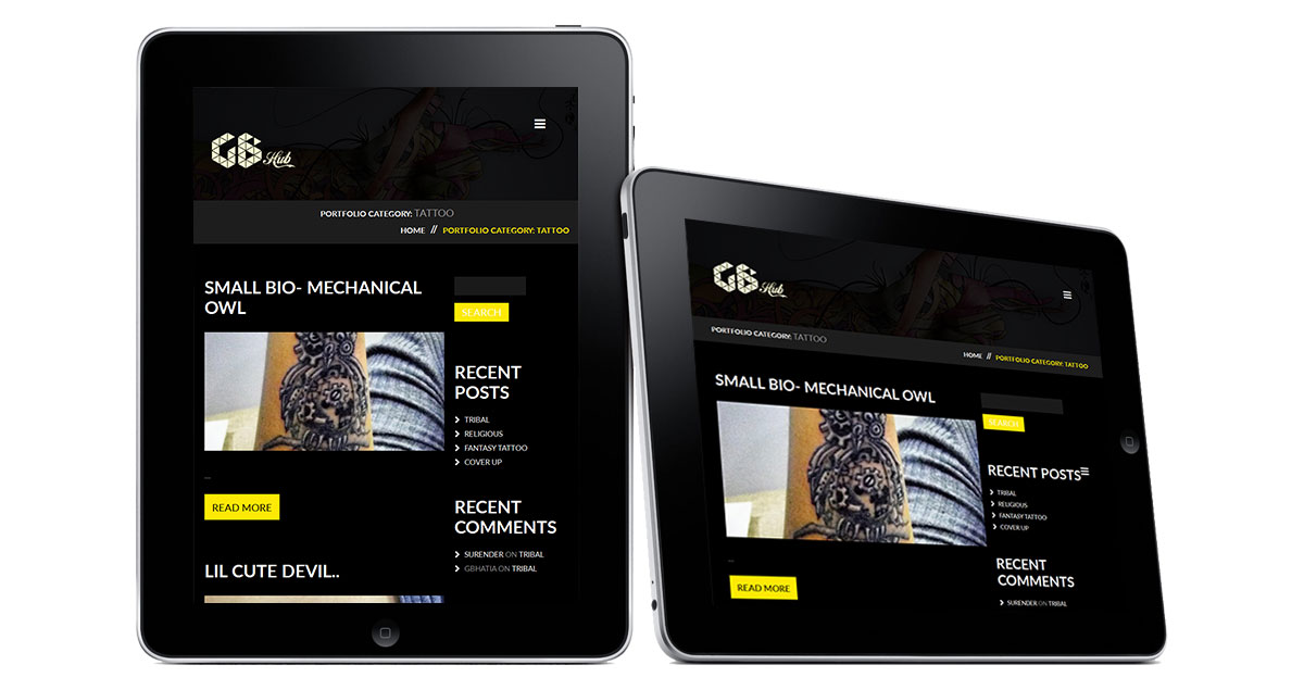 GB Hub Website iPad