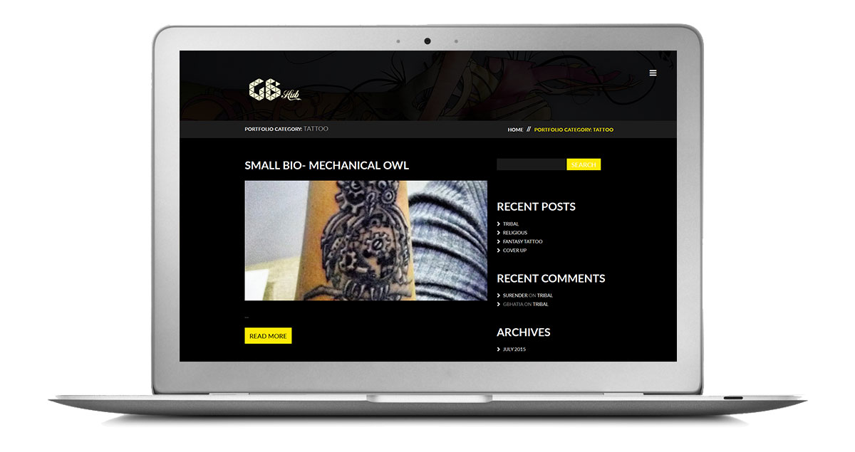 GB Hub Website Laptop