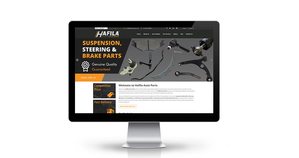 Hafila Auto Parts Website Desktop