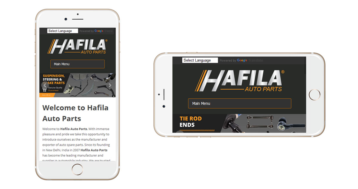 Hafila Auto Parts Website Mobile