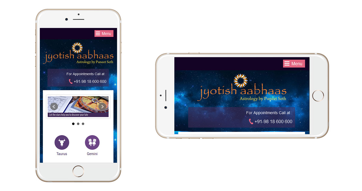 Jyotish Aabhaas Website Mobile