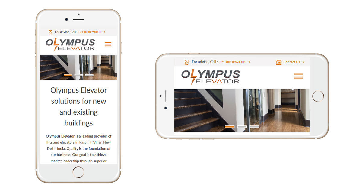 Olympus Elevator Website Mobile