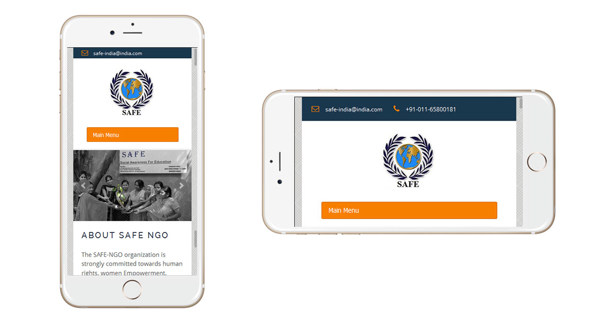 Safe NGO Website Mobile