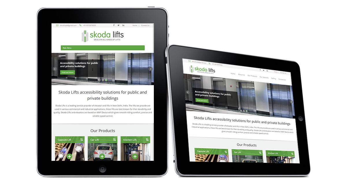 Skoda Lifts Website iPad