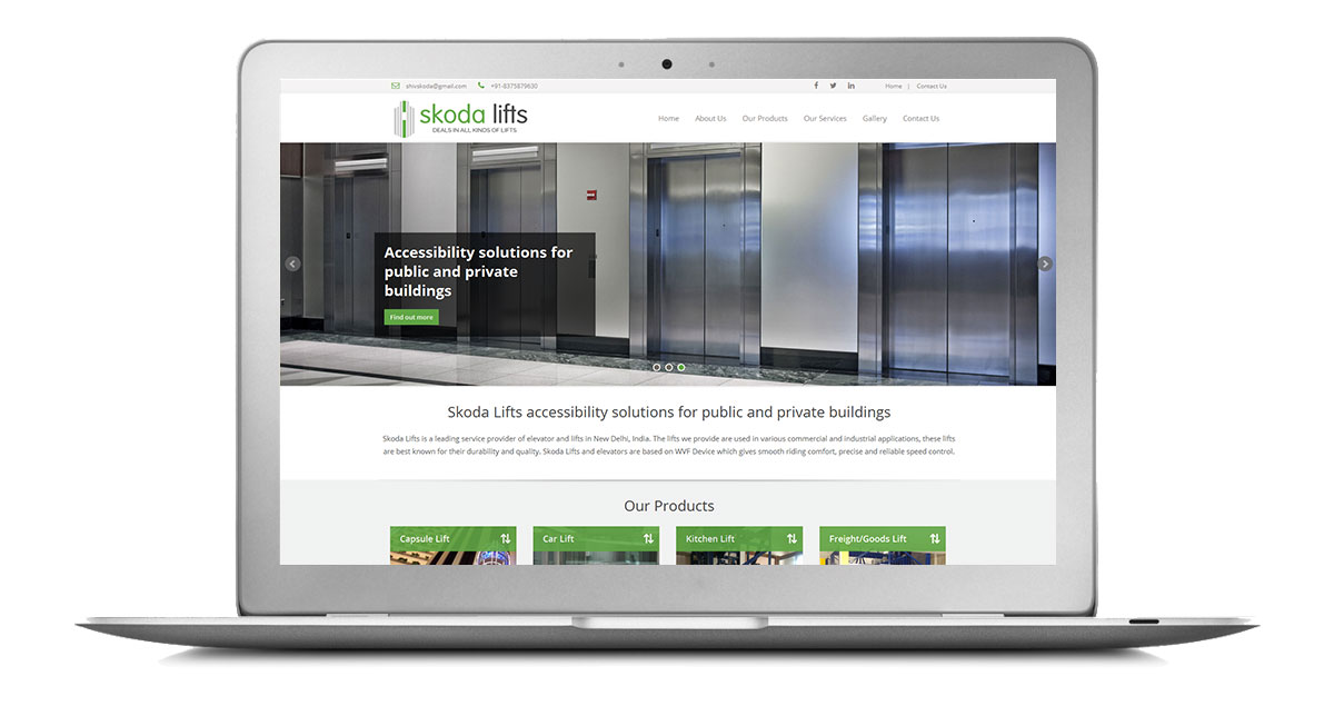 Skoda Lifts Website Laptop