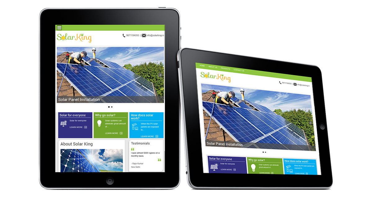 Solar King Website iPad