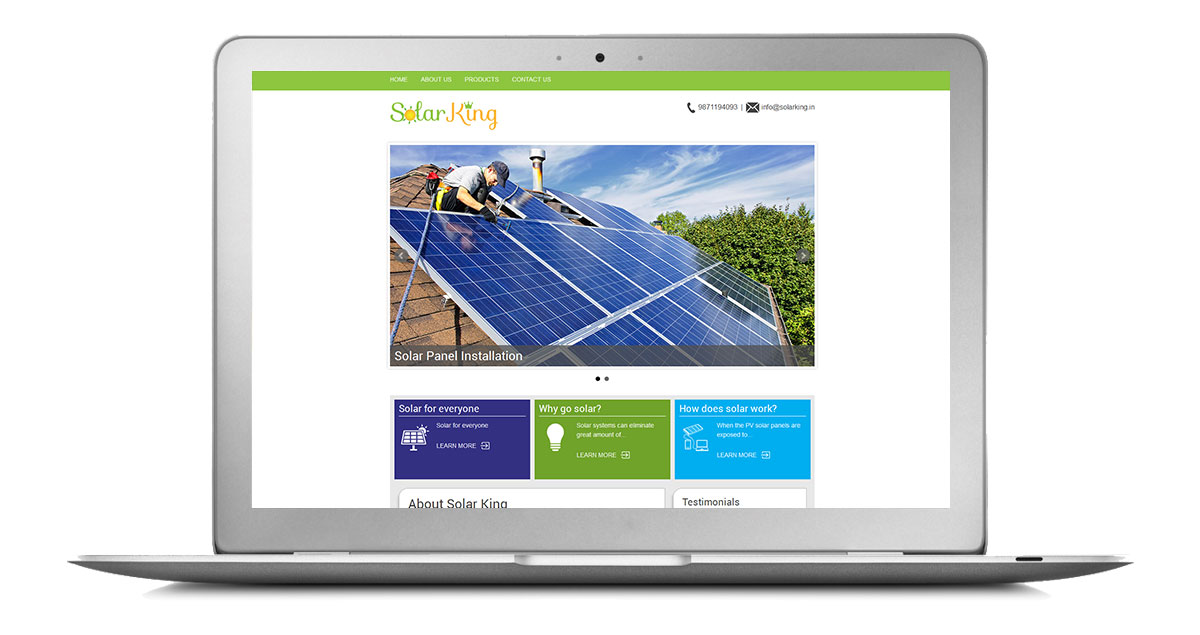 Solar King Website Laptop