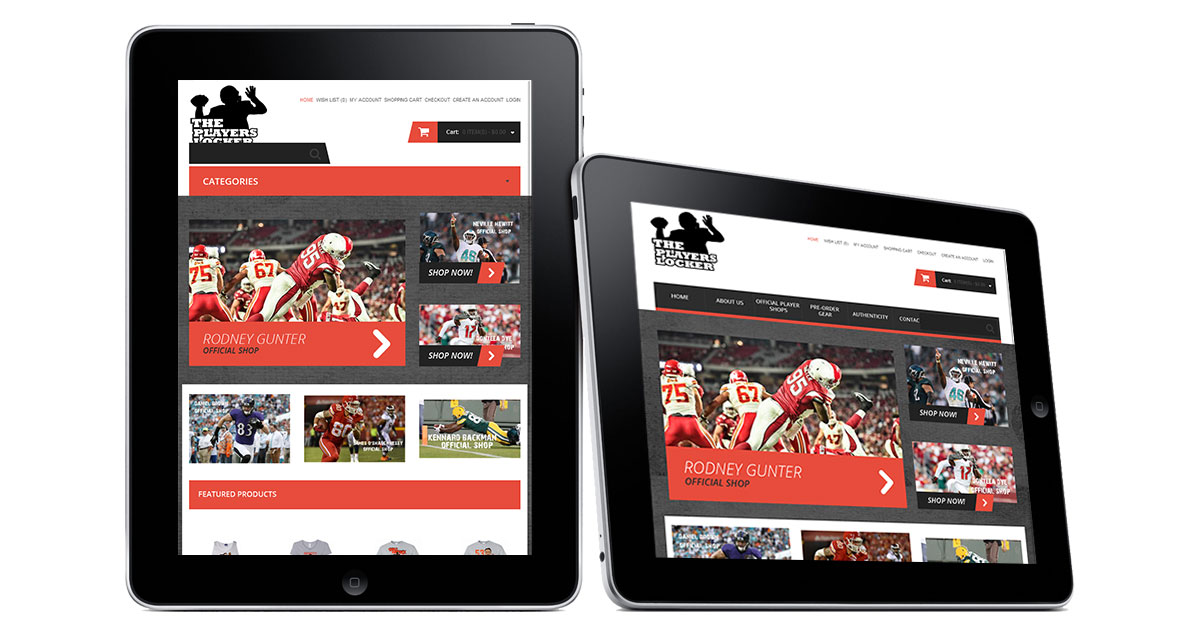 The Players Locker Website iPad