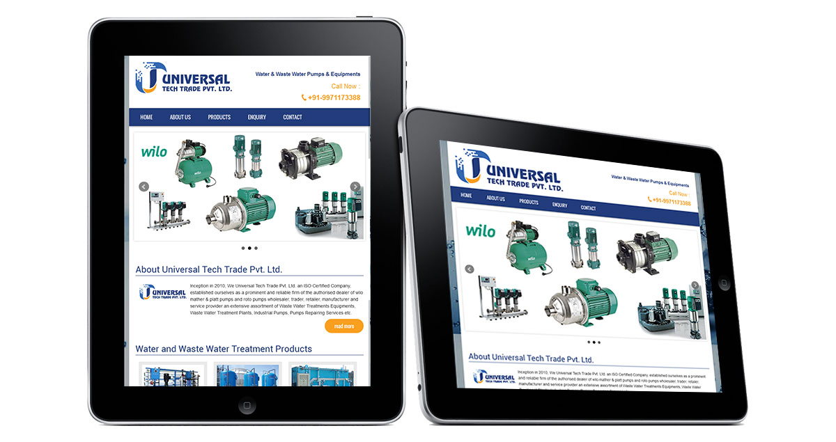 Universal Tech Trade Website iPad