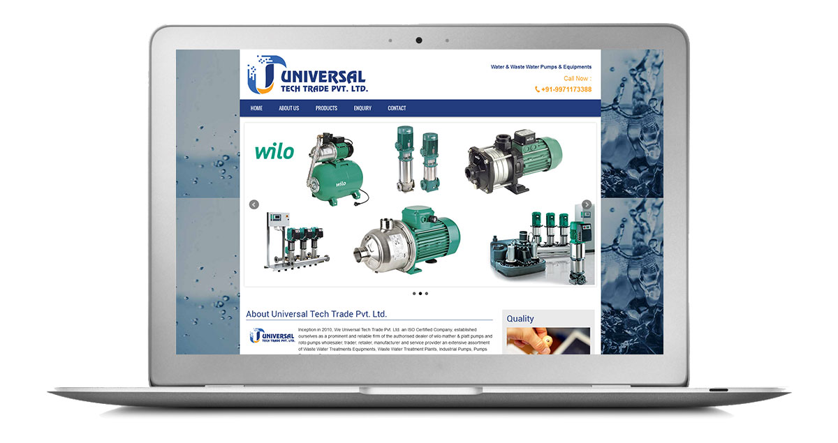Universal Tech Trade Website Laptop