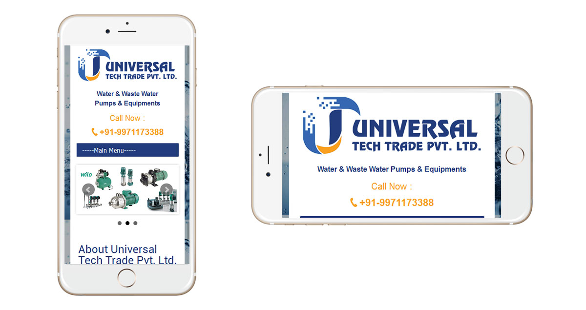 Universal Tech Trade Website Mobile